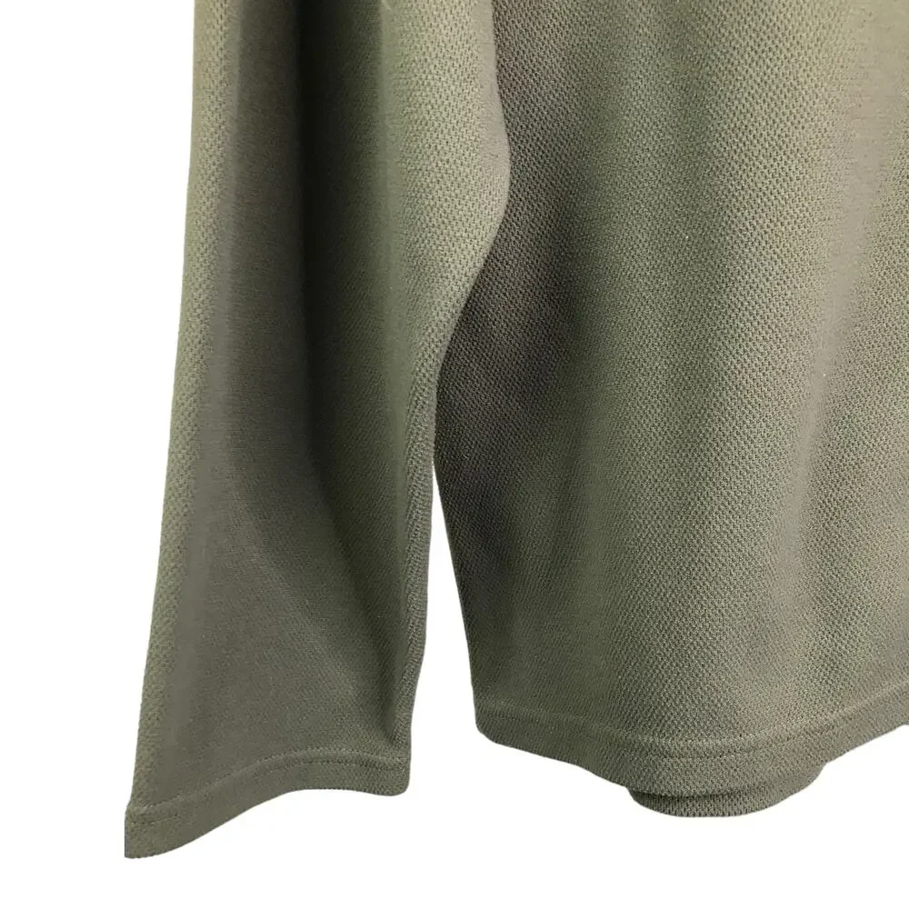 The North Face Sweatshirt Mens Sz L Olive Green Micro Fleece 1/4 Zip Long Sleeve
